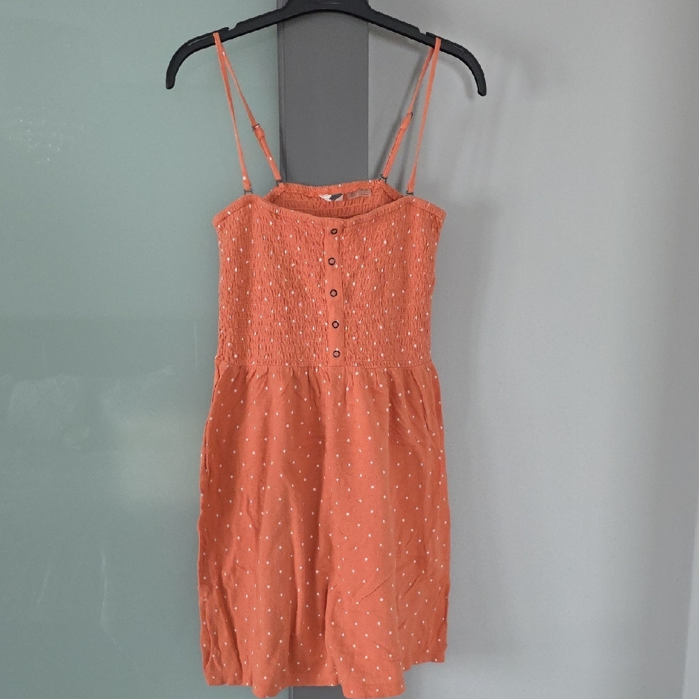 Roxy Size S Orange Polka Dot Tube Dress